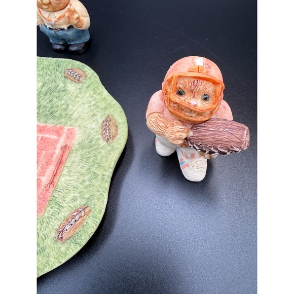 Football Cats Miniature Tea Set, Resin, Sports, 1994, Popular Imports - Picture 4 of 9